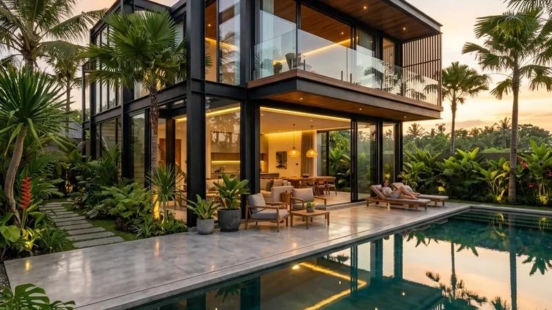 Rangka Baja Ekspos Luxury Villa Canggu